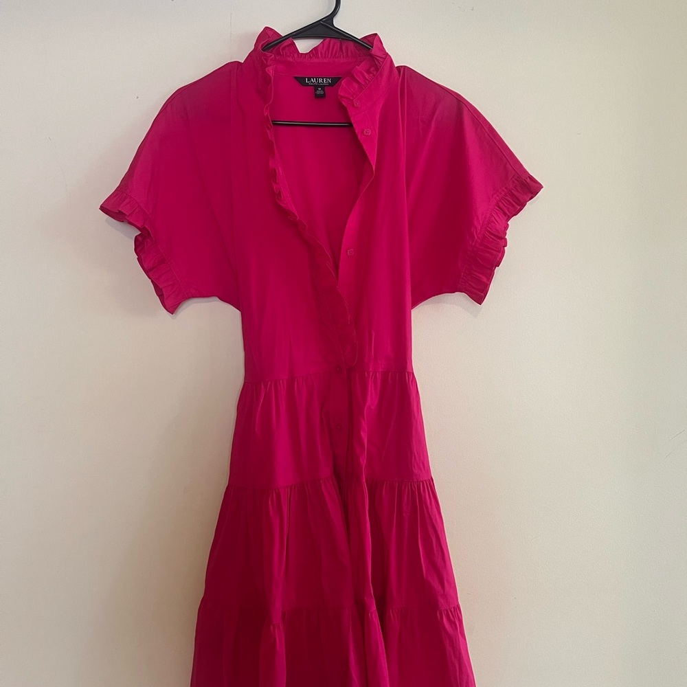 Ralph Lauren Women's Fuchsia Midi Dress